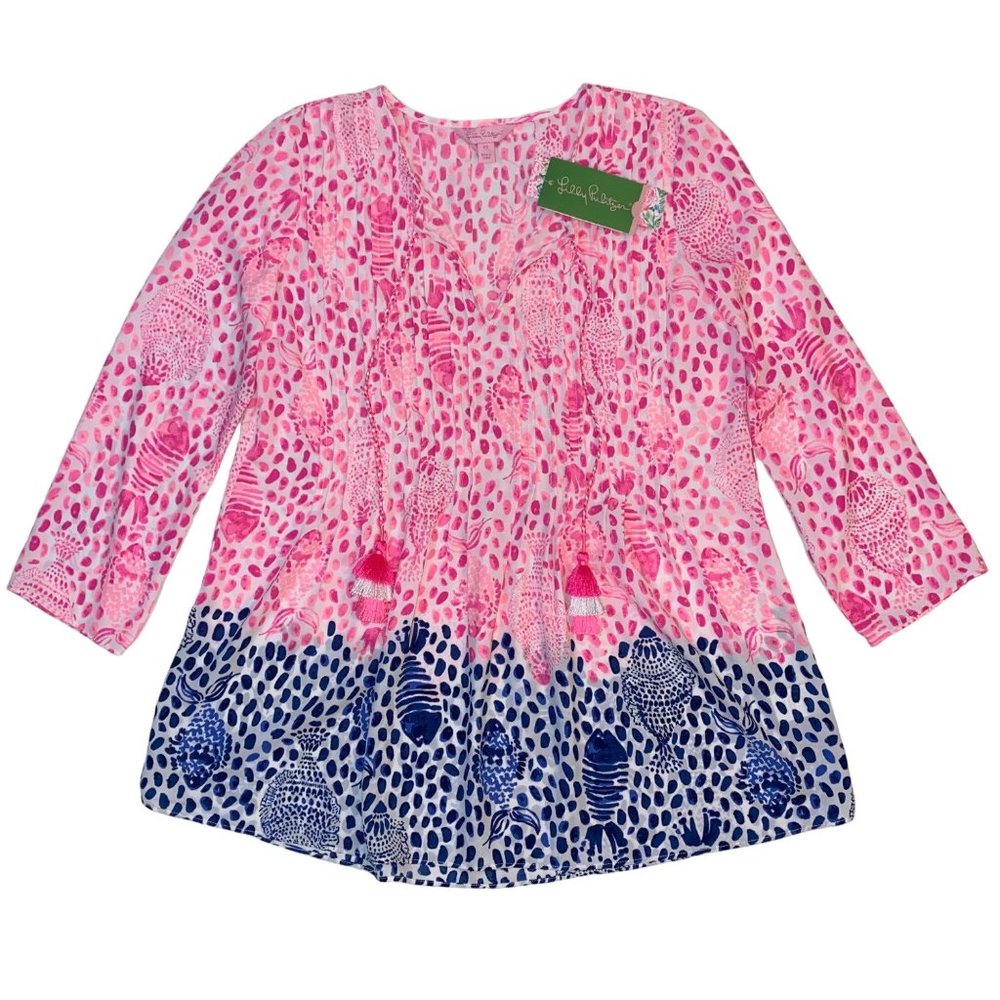 Lilly Pulitzer Womens Marilina‎ Raz Berry (Style 28738) Top Blouse, Size XS NWT